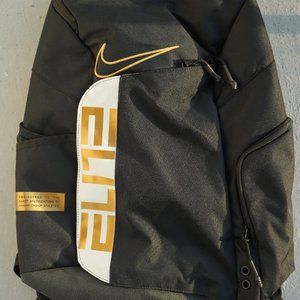 Rare Nike Elite Pro Backpack Black, White And Metallic Gold NWTS